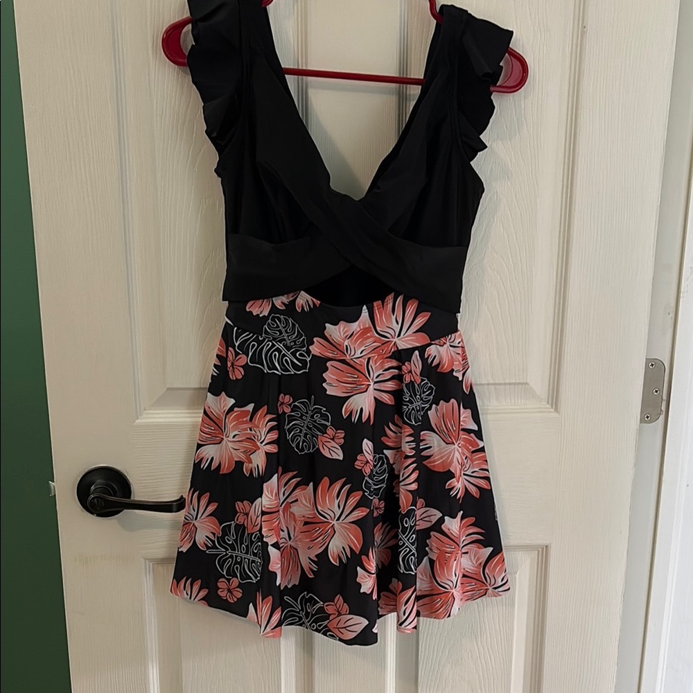 Floral Black and Pink Kids One Piece
